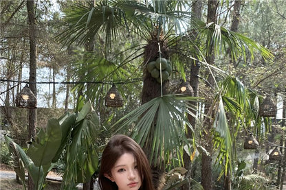 Ruched Bow Crop Trim Accent Top / Rise Mid Tube Lace Washed Plain