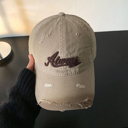 Applique Lettering Cap Distressed Baseball