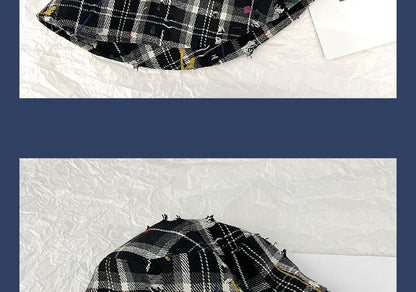 Distressed Bucket Plaid Hat