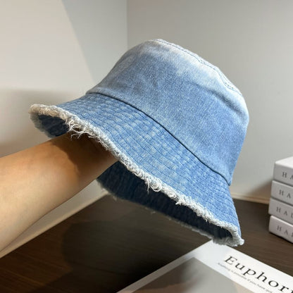Bucket Denim Distressed Hat