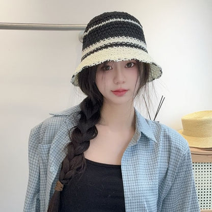 Striped Hat Knit Bucket