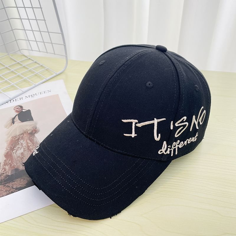 Baseball Lettering Embroidered Distressed Cap