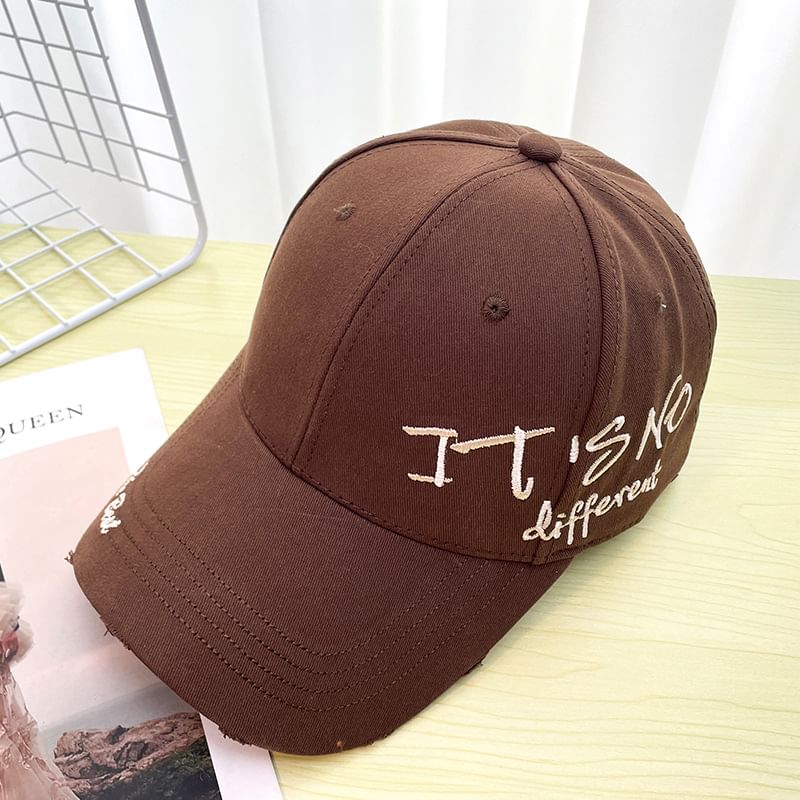 Baseball Lettering Embroidered Distressed Cap