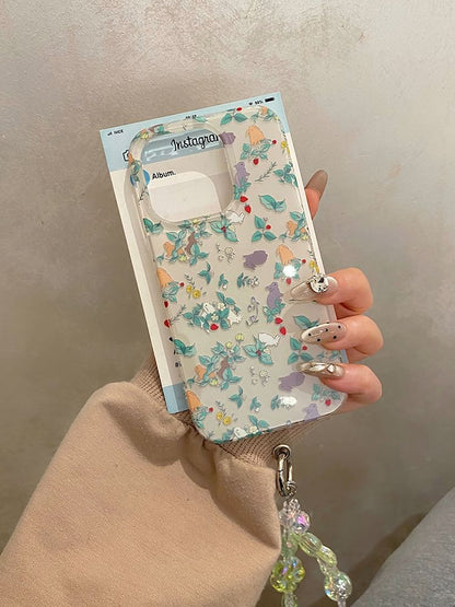 Phone Case Rabbit Floral Set / Strap
