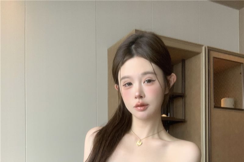 Dress A-Line Buckled Plain Mini Tube