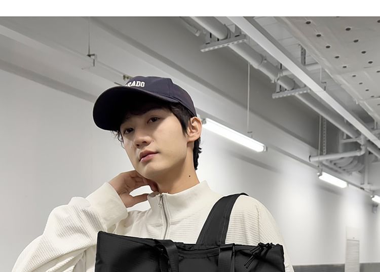 Applique Backpack Nylon Panel Tote