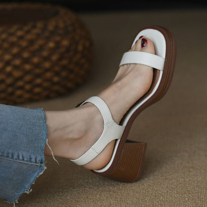 Sandals Buckled Heel Block Strap