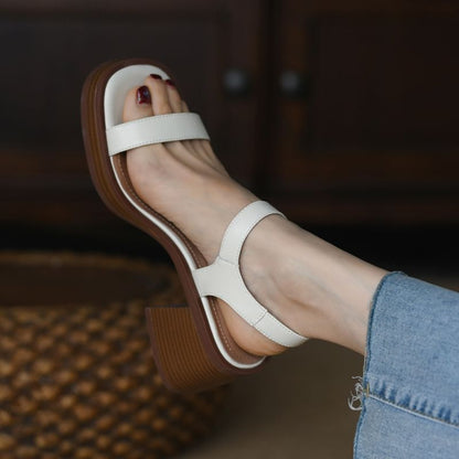 Sandals Buckled Heel Block Strap
