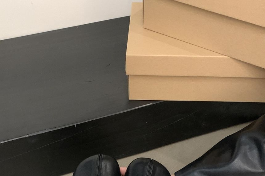 Plain Leather Faux Mules