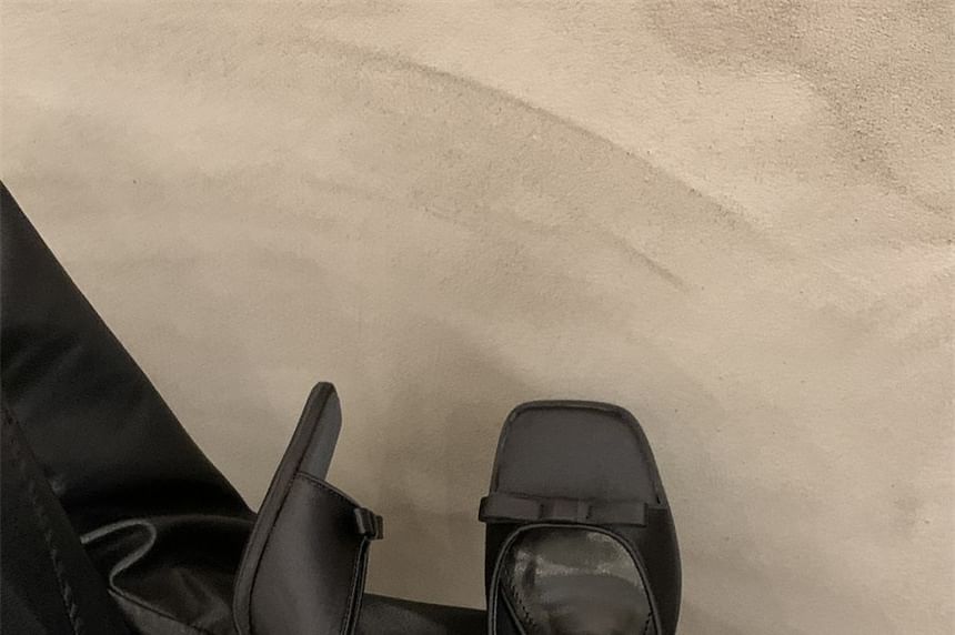 Slide Kitten Square Heel Sandals Toe