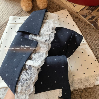 Skirt A-Line Panel Mini Waist Accent Bow Lace High