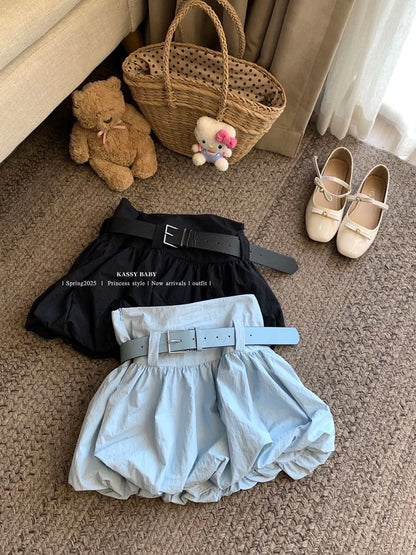 Skirt Waist Mini + Set: Belt Paperbag Plain High