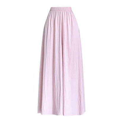 Cropped Waist High Culottes Plain