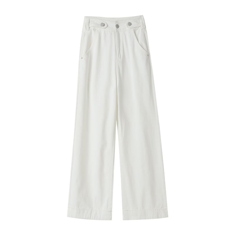 High Leg Jeans Wide Designs) Waist (Various Washed Cropped