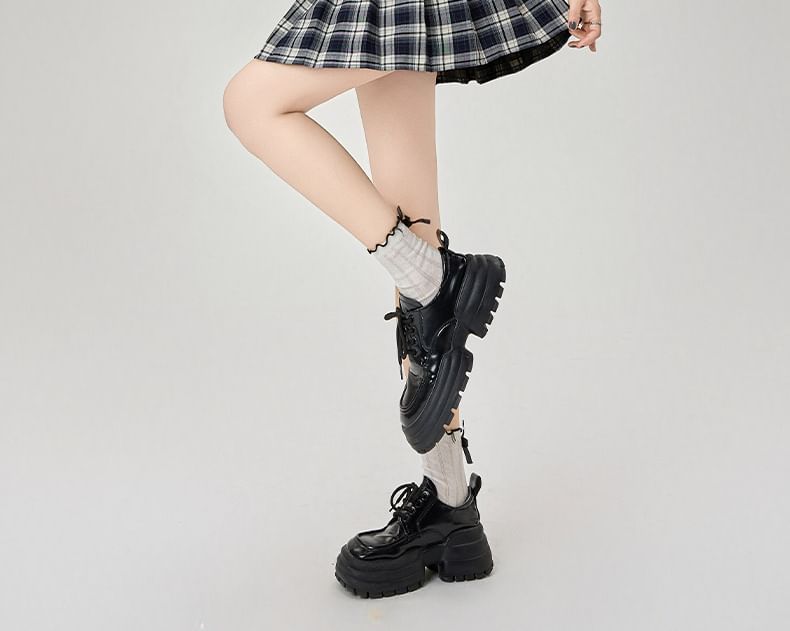 A-Line Skirt Mini Plaid Rise High Pleated