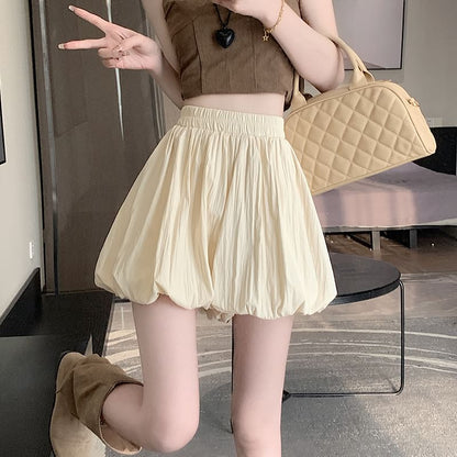 Waist High Paperbag Mini Plain Skort