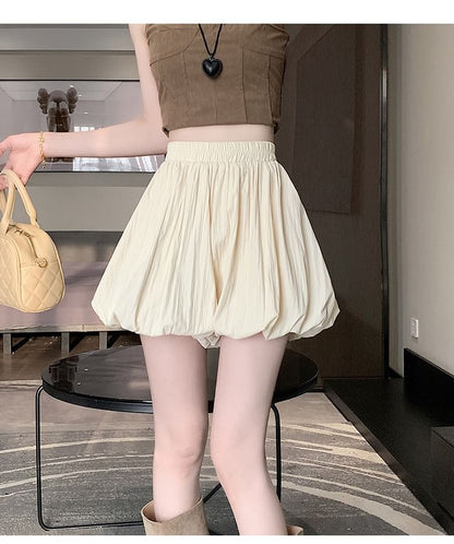 Waist High Paperbag Mini Plain Skort