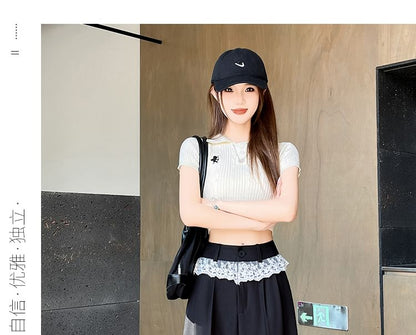 Designs) (Various Lace Pants Leg Wide High Dress Waist Panel