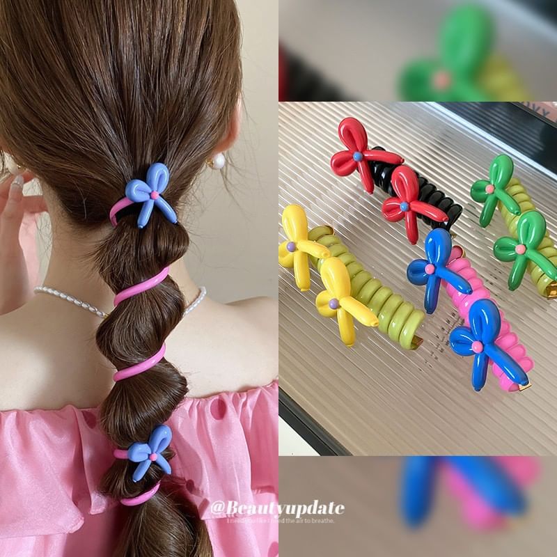 Coil (Various Tie Ribbon Floral / Designs) Hair Bead