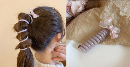 Coil (Various Tie Ribbon Floral / Designs) Hair Bead