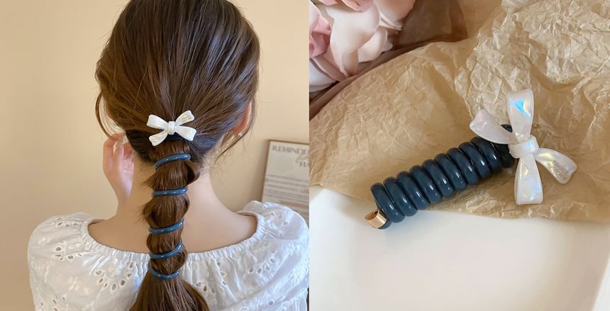 Coil (Various Tie Ribbon Floral / Designs) Hair Bead