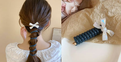 Coil (Various Tie Ribbon Floral / Designs) Hair Bead