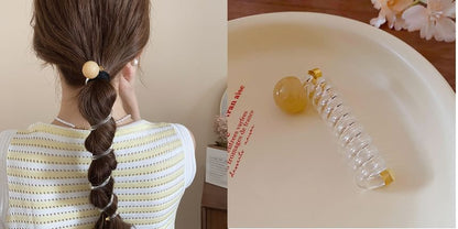 Coil (Various Tie Ribbon Floral / Designs) Hair Bead