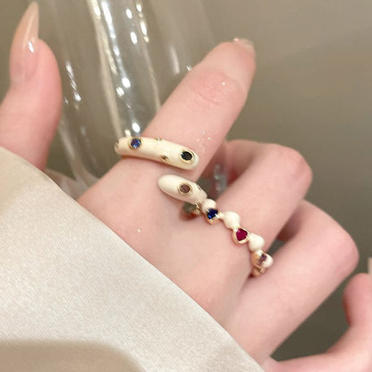 Glaze Ring Open Designs) Embellished Alloy (Various