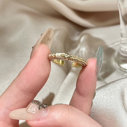 Glaze Ring Open Designs) Embellished Alloy (Various