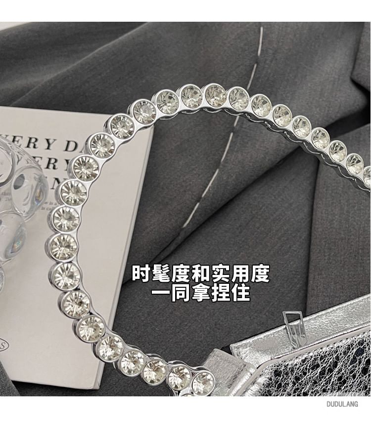 Bag Velvet Heart Hand Rhinestone