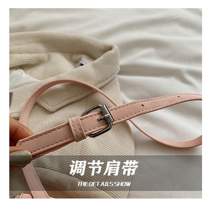 Bag Leather Bucket Faux Drawstring