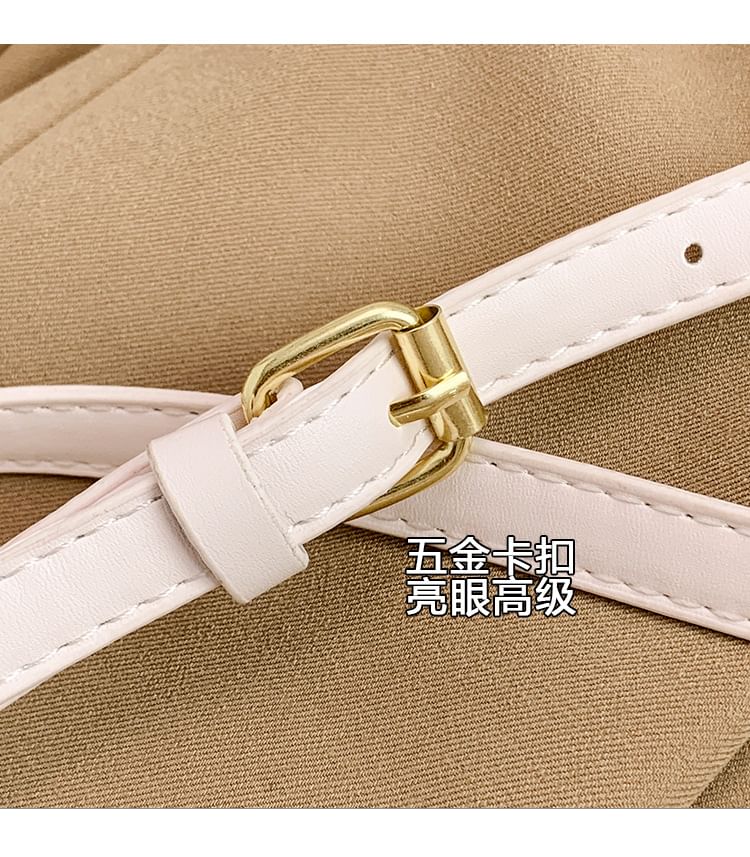 Leather Woven Bag Flap Crossbody Faux