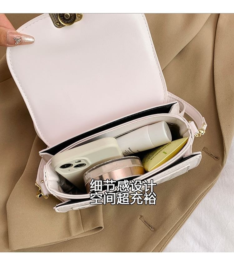 Leather Woven Bag Flap Crossbody Faux