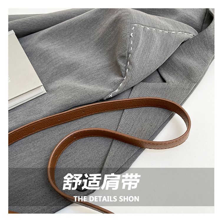 Leather Faux Crossbody Bag Flap