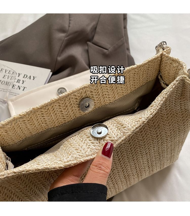Bag Bow Woven Flap Shoulder