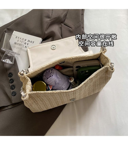 Bag Bow Woven Flap Shoulder