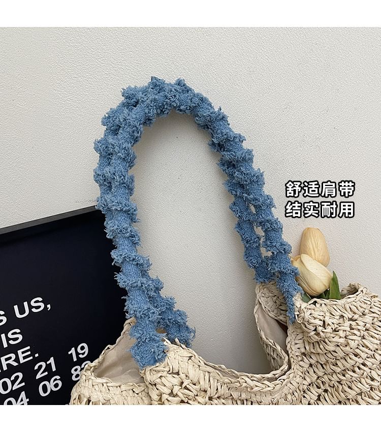 Tassel Bow Woven Tote Bag Strap