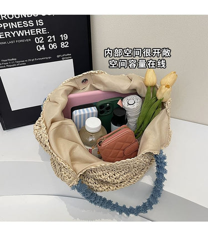 Tassel Bow Woven Tote Bag Strap