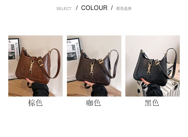 Buckled Crossbody Faux Bag Leather