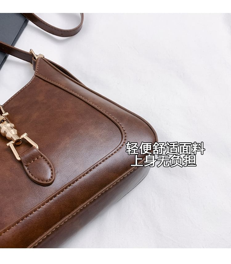 Buckled Crossbody Faux Bag Leather