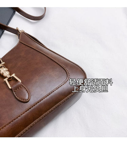 Buckled Crossbody Faux Bag Leather