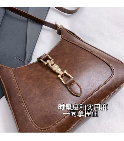 Buckled Crossbody Faux Bag Leather