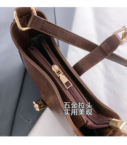 Buckled Crossbody Faux Bag Leather