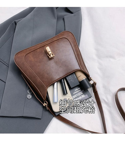 Buckled Crossbody Faux Bag Leather