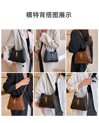 Buckled Crossbody Faux Bag Leather