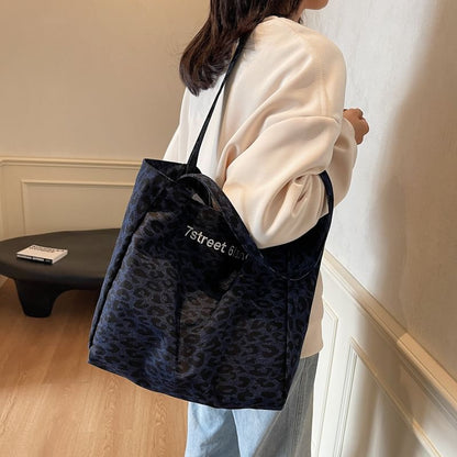Denim Bag Leopard Tote Print