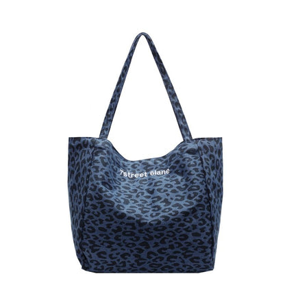 Denim Bag Leopard Tote Print