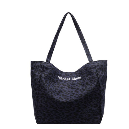 Denim Bag Leopard Tote Print