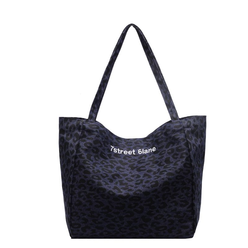Denim Bag Leopard Tote Print