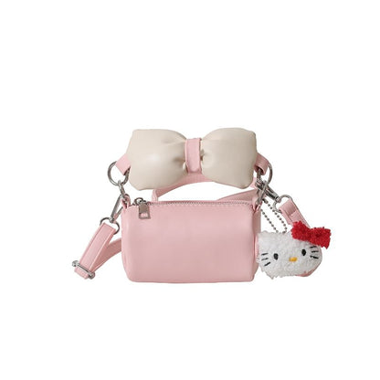 Bag Cylinder Crossbody Bow Accent